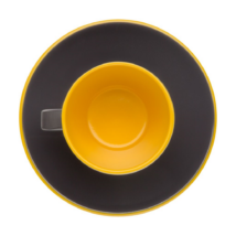Gimex Espresso kávés készlet 2 főre, fekete sárga, melamin műanyag