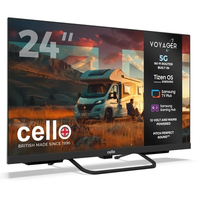 Cello 24" VOYAGER Smart Samsung Plus TV beépített 5G Wi-Fi ROUTER